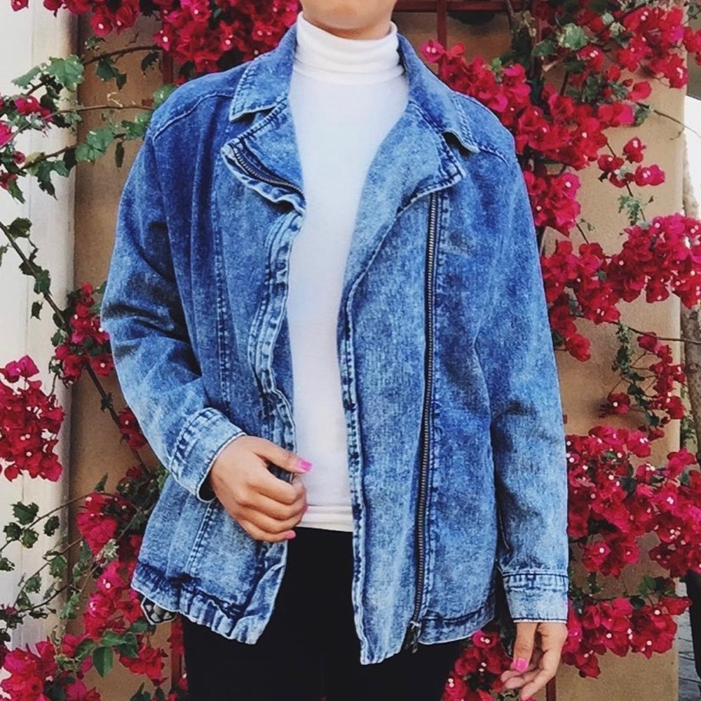 FOREVER21 Mineral Wash Utility Denim Jacket